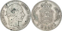 Denmark Krone Coin, Christian IX, Copenhagen, Silver -