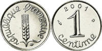 France Centime Coin, Épi, Paris, Stainless Steel, KM:928 -
