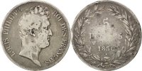 France 5 Francs Coin, Louis-Philippe, Lille, Silver -