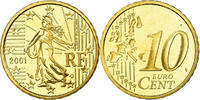 France 10 Euro Cent Proof, Brass, KM:1285 -