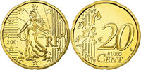 France 20 Euro Cent Proof, Brass, KM:1286 -