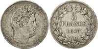 France 5 Francs Coin, Louis-Philippe, Strasbourg, Silver -