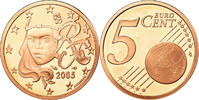 France 5 Euro Cent Proof, Copper Plated Steel, KM:1284 -