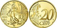 France 20 Euro Cent Proof, Brass, KM:1286 -