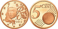 France 5 Euro Cent Proof, Copper Plated Steel, KM:1284 -