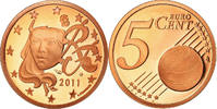 France 5 Euro Cent Proof, Copper Plated Steel, KM:1284 -
