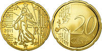 France 20 Euro Cent Proof, Brass, KM:1411 -