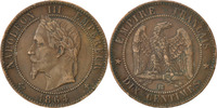 France 10 Centimes Coin, Napoleon III, Napoléon III, Strasbourg -