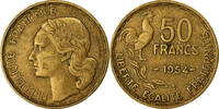 France 50 Francs Coin, Guiraud, Paris, Aluminum-Bronze -
