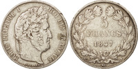 France 5 Francs Coin, Louis-Philippe, Paris, Silver -