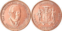 Jamaica 25 Cents Coin, Elizabeth II, British Royal Mint -