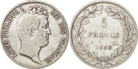 France 5 Francs Coin, Louis-Philippe, Rouen, Silver -