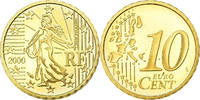 France 10 Euro Cent Proof, Brass, KM:1285 -