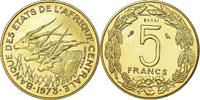 Central African States 5 Francs Coin, Paris, Aluminum-Bronze -