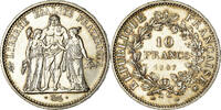France 10 Francs Coin, Hercule, Paris, Avec accent, Silver -