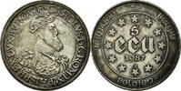 Belgium 5 Ecu Coin, Silver, KM:166 -