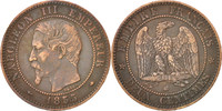 France 2 Centimes Coin, Napoleon III, Napoléon III, Strasbourg -