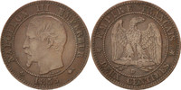 France 2 Centimes Coin, Napoleon III, Napoléon III, Lyon -