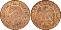 France 2 Centimes Coin, Napoleon III, Napoléon III, Strasbourg -