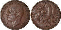 Italy 10 Centesimi Coin, Vittorio Emanuele III, Rome, Bronze -