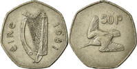 Ireland 50 Pence Coin, IRELAND REPUBLIC, Copper-nickel, KM:24 -