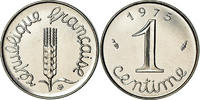 France Centime Coin, Épi, Paris, Stainless Steel, KM:928 -