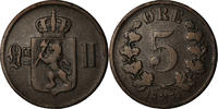 Norway 5 Öre Coin, Bronze, KM:349 -