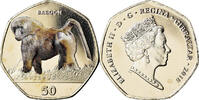 Gibraltar 50 Pence Coin, Babouin, Cupro-nickel -