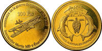 France 100 Francs Coin, Paris, Ile Europa, Bronze-Aluminium -