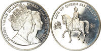 BRITISH VIRGIN ISLANDS Dollar Coin, Franklin Mint, Reine Elizabeth à -