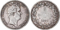 France 5 Francs Coin, Louis-Philippe, Paris, Silver -