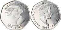 Falkland Islands 50 Pence Coin, Pingouins - Manchot Macaroni -