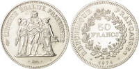 France 50 Francs Coin, Hercule, Paris, Silver, KM:941.2 -