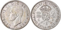 Great Britain Florin, Two Shillings Coin, George VI, Silver -