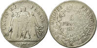 France 5 Francs Coin, Union et Force, Bordeaux, Silver -