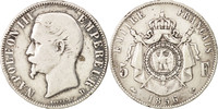 France 5 Francs Coin, Napoleon III, Napoléon III, Lyon -