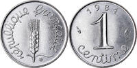 France Centime Coin, Épi, Paris, Stainless Steel, KM:928 -