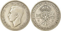 Great Britain Florin, Two Shillings Coin, George VI, Silver -
