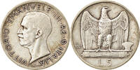 Italy 5 Lire Coin, Vittorio Emanuele III, Rome, Silver -