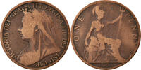 Great Britain Penny Coin, Victoria, Bronze, KM:790 -