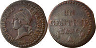 France Centime Coin, Dupré, Paris, Bronze, KM:646 -