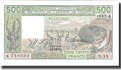 West African States 500 Francs Banknote, 1995, KM:706Kh -