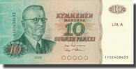 Finland 10 Markkaa Banknote, 1980, KM:104a -