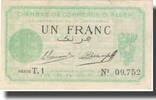 Algeria 1 Franc Banknote, Chambre de Commerce, 1914-09-03 -