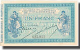 Algeria 1 Franc Banknote, Chambre de Commerce, 1914-11-10 -