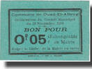 Algeria 5 Centimes Banknote, valeur faciale, 1916-11-19 -