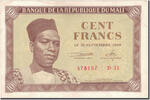 Mali 100 Francs Banknote, 1960-09-22, KM:2 -