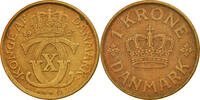 Denmark Krone Coin, Christian X, Copenhagen, Aluminum-Bronze -