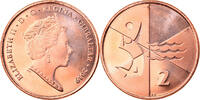 Gibraltar 2 Pence Coin, Island games, Copper Plated Steel -
