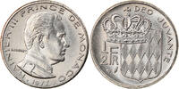 Monaco 1/2 Franc Coin, Rainier III, Nickel, KM:145, Gadoury:MC -